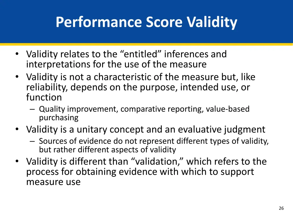 performance score validity 1