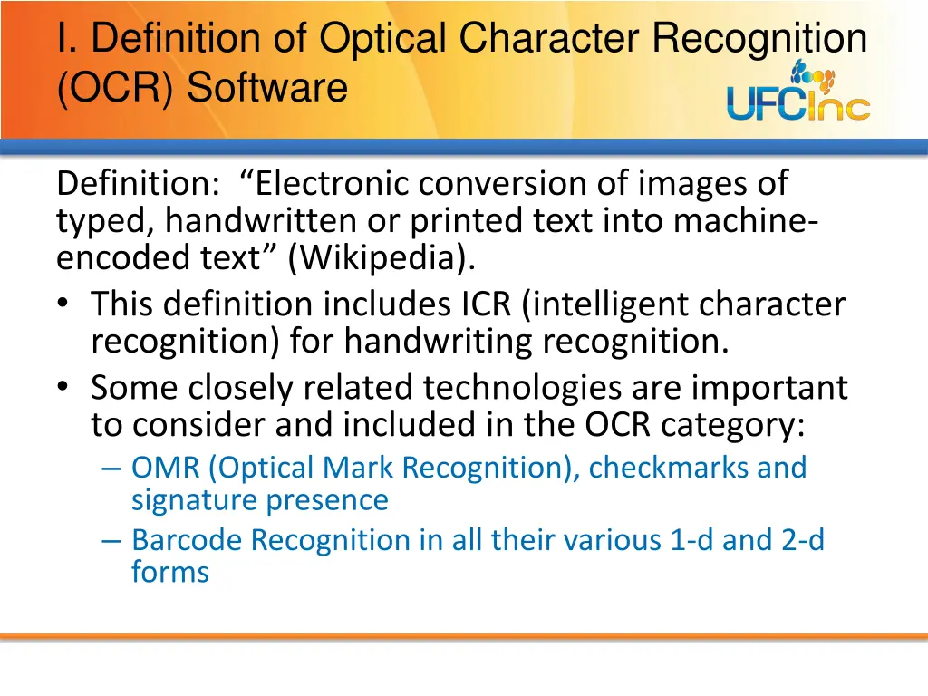 i definition of optical character recognition