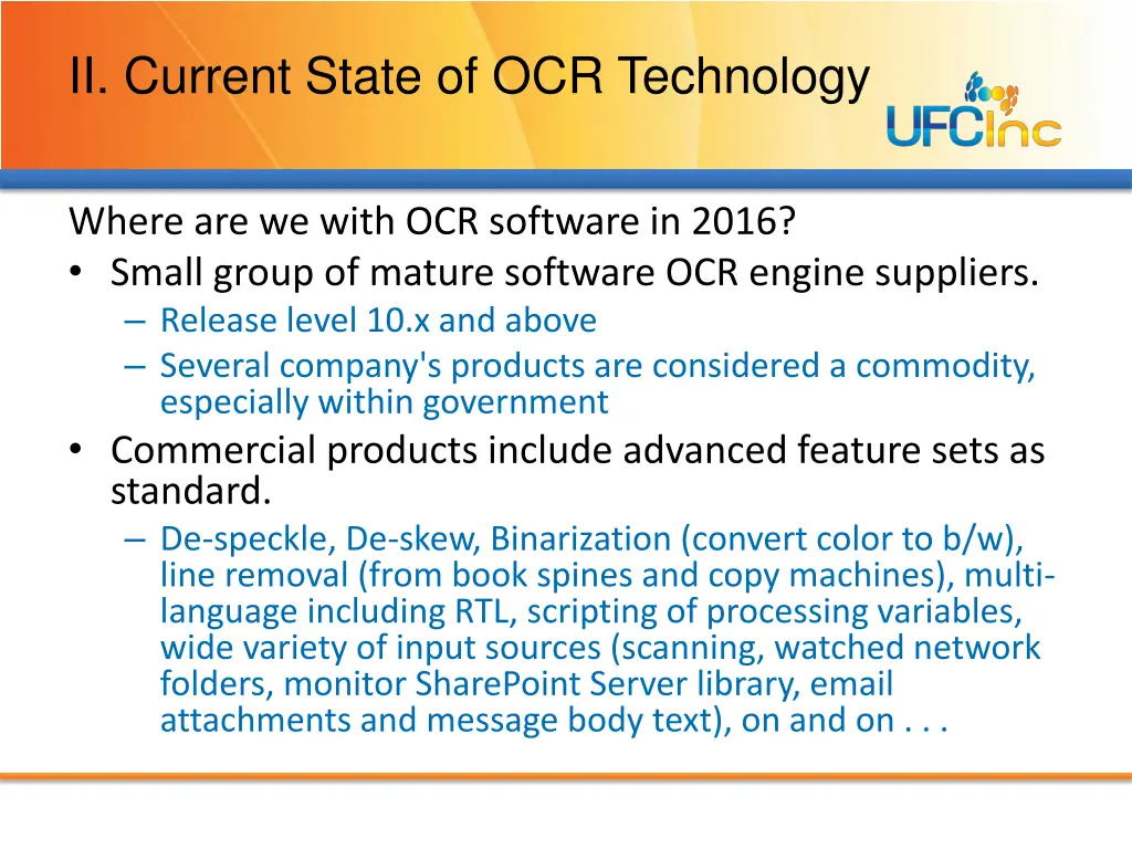 ii current state of ocr technology