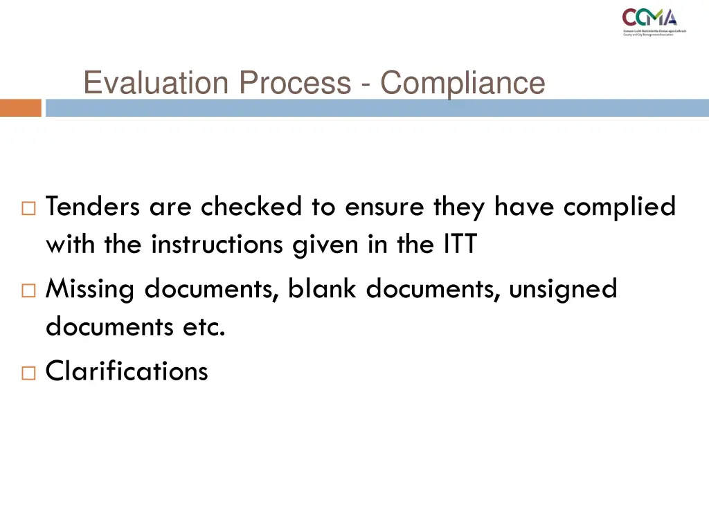 evaluation process compliance