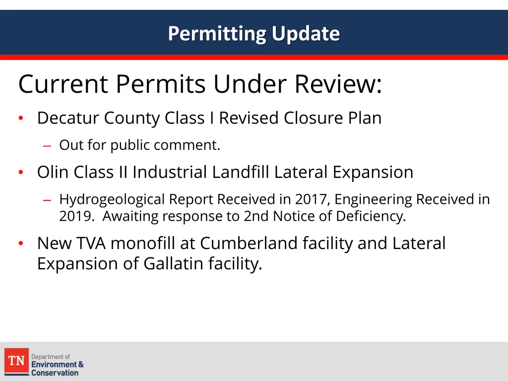 permitting update 1