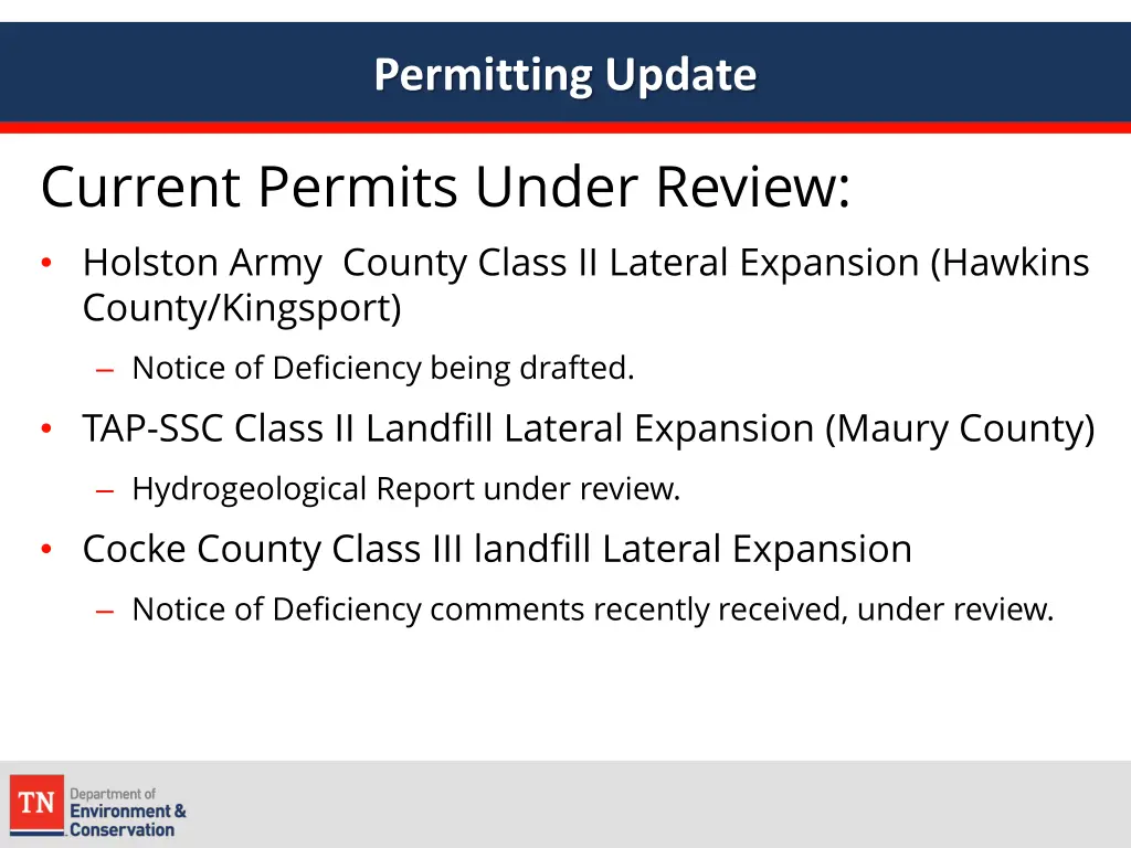 permitting update 2