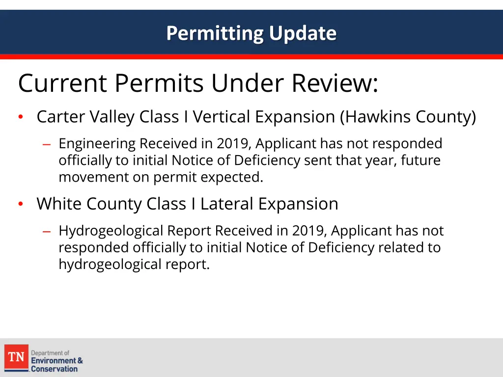 permitting update
