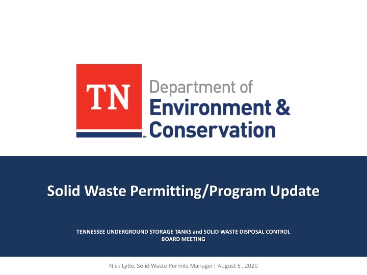 solid waste permitting program update