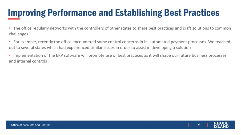 improving performance and establishing best