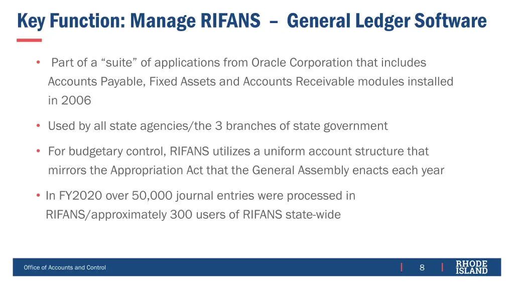 key function manage rifans general ledger software