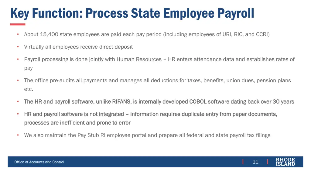 key function process state employee payroll