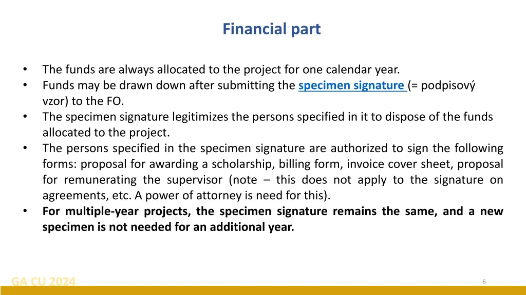 financial part