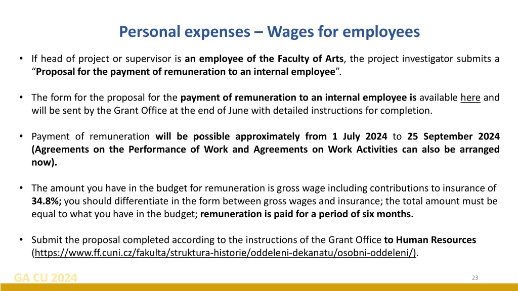 personal expenses wages for employees