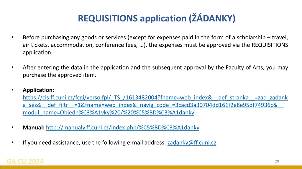 requisitions application danky