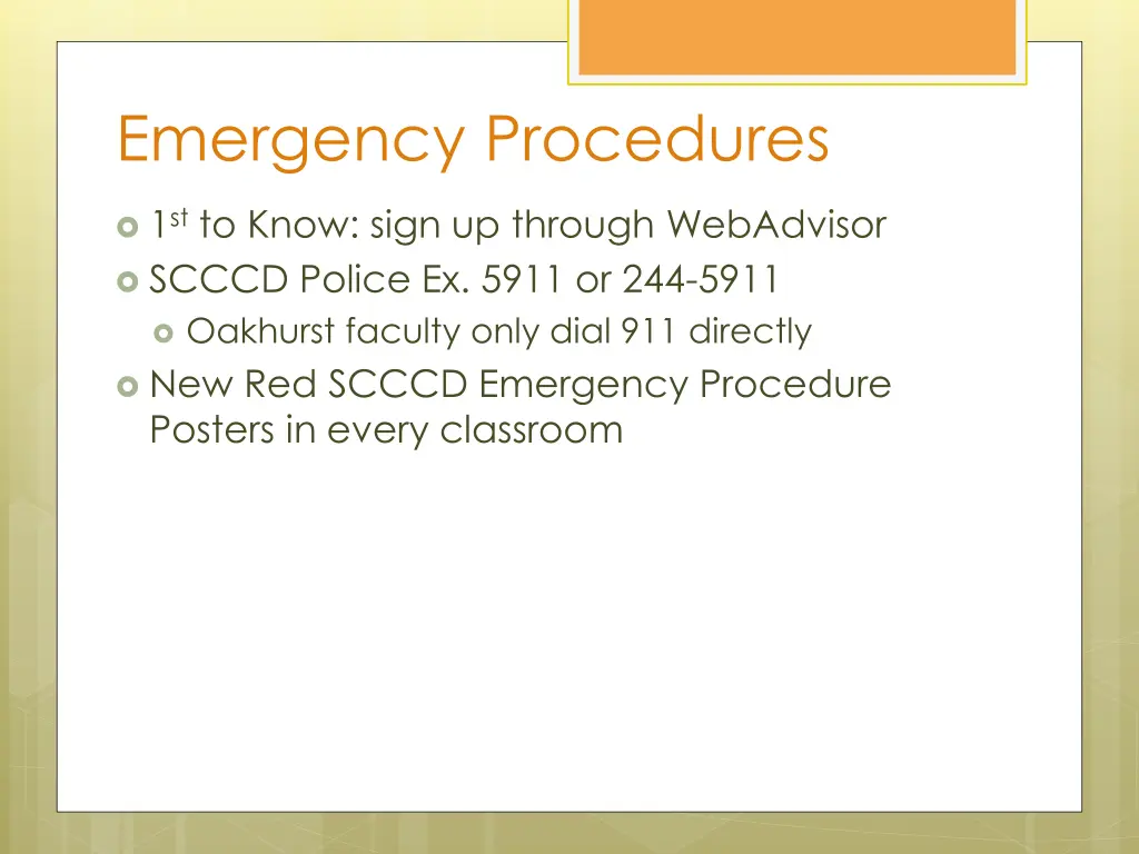 emergency procedures