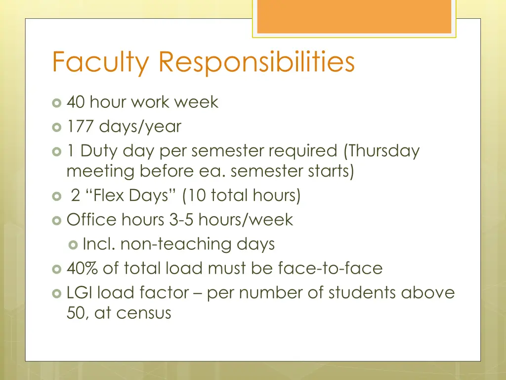 faculty responsibilities