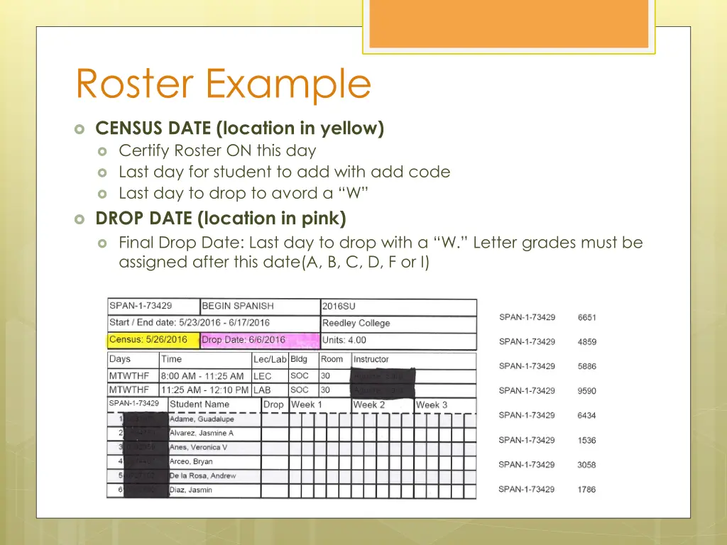 roster example