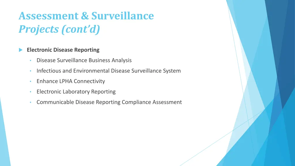 assessment surveillance projects cont d 1