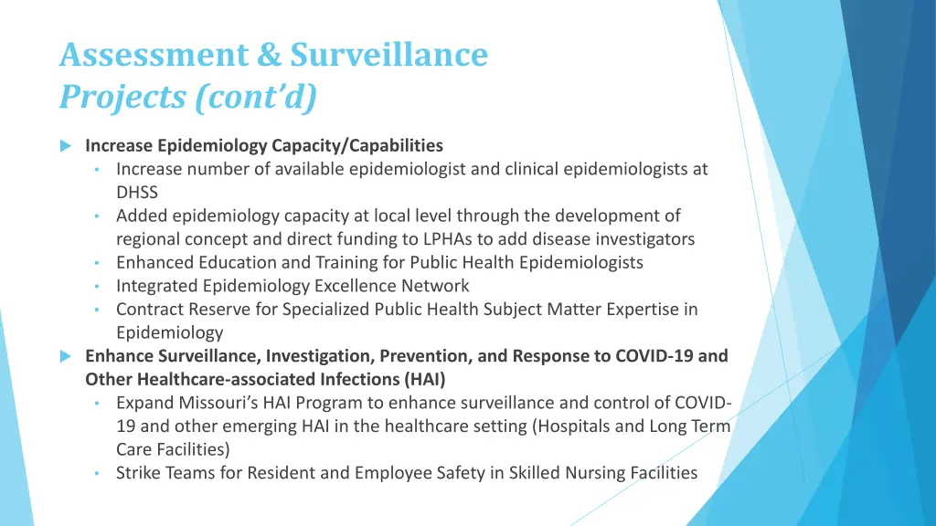 assessment surveillance projects cont d 2