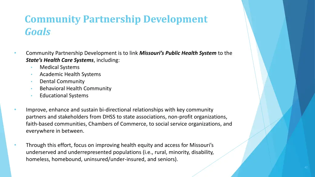 community partnership development goals