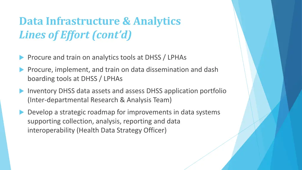 data infrastructure analytics lines of effort 1