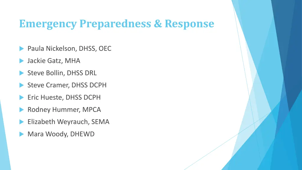 emergency preparedness response