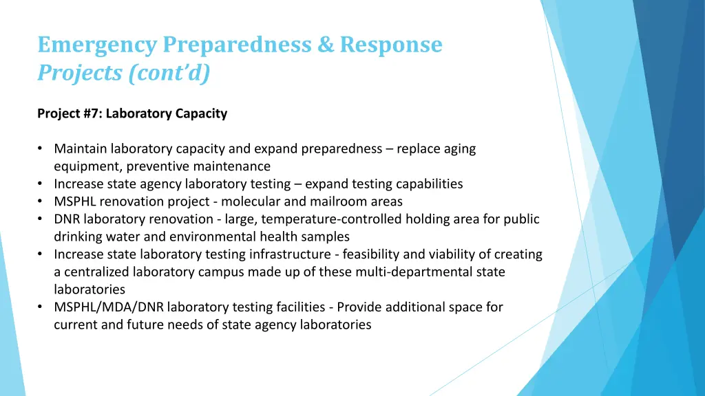 emergency preparedness response projects cont d 2