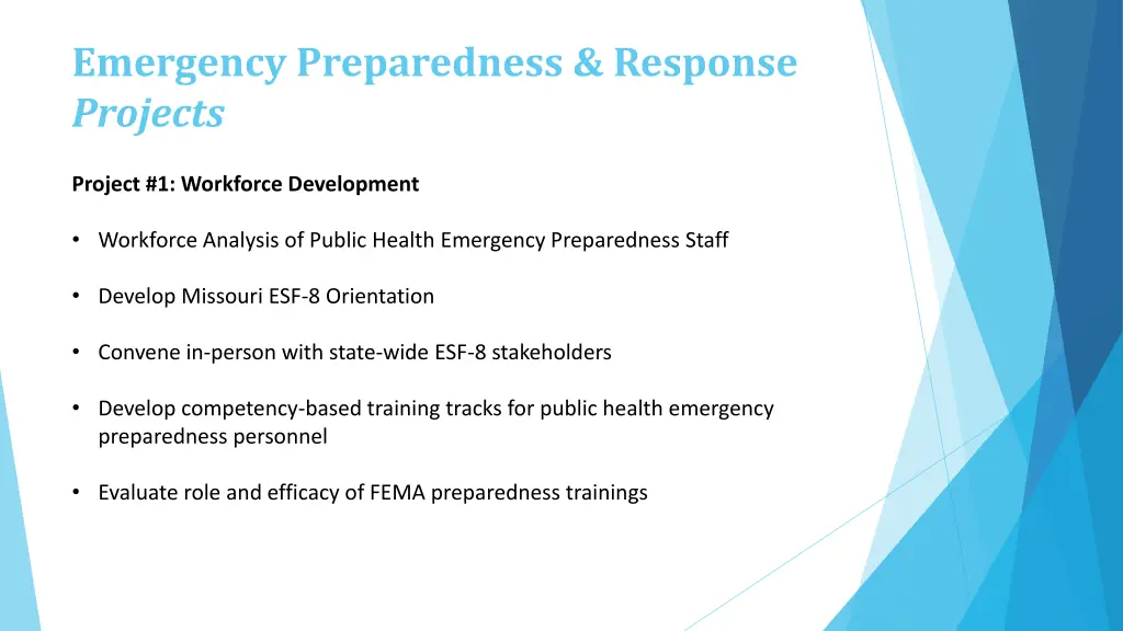emergency preparedness response projects
