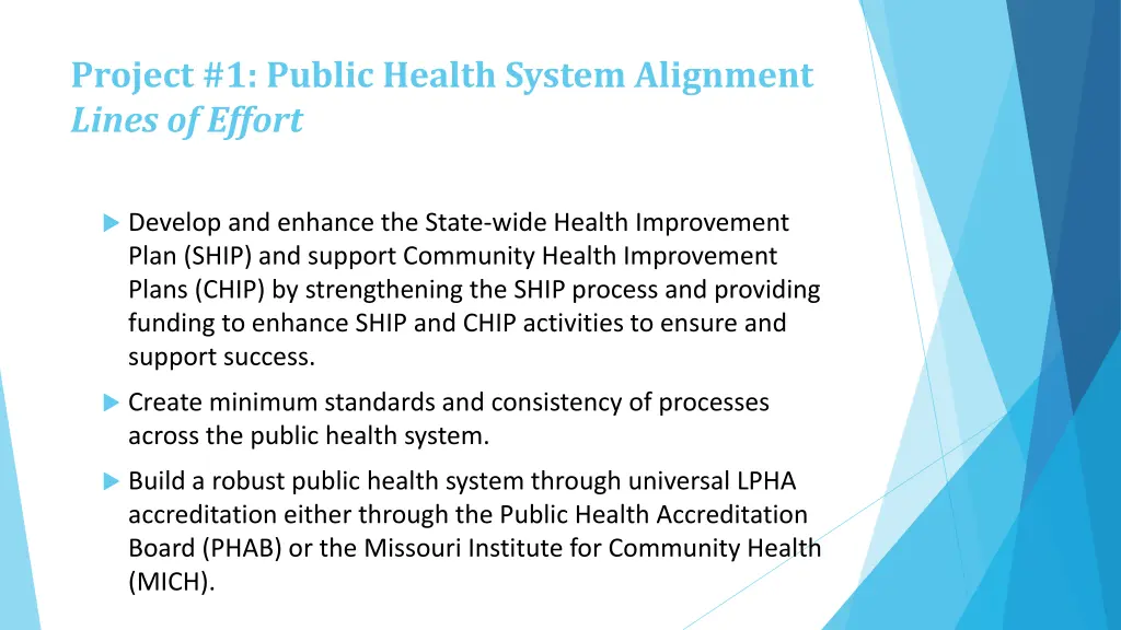 project 1 public health system alignment lines