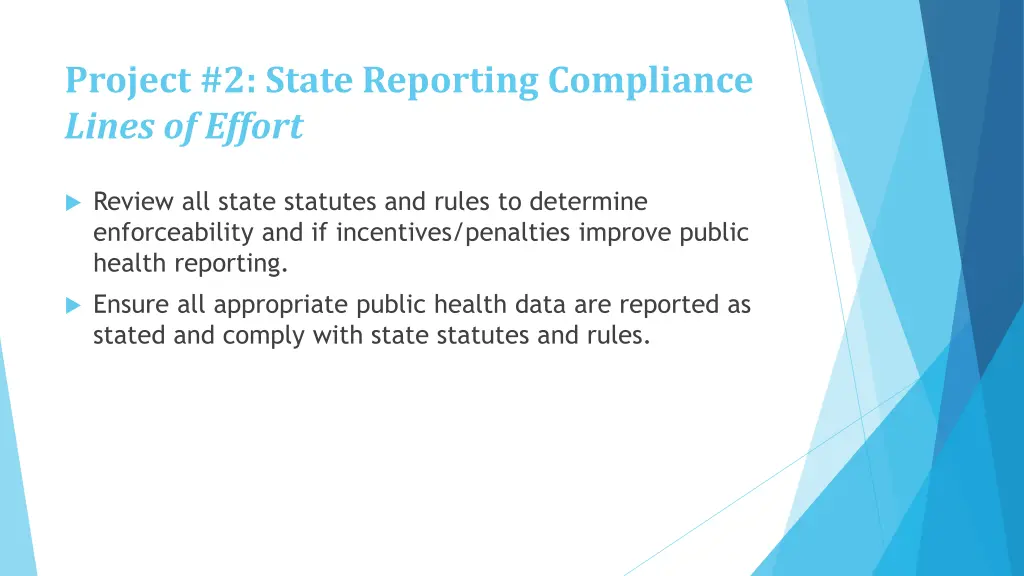 project 2 state reporting compliance lines