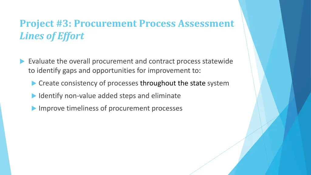 project 3 procurement process assessment lines
