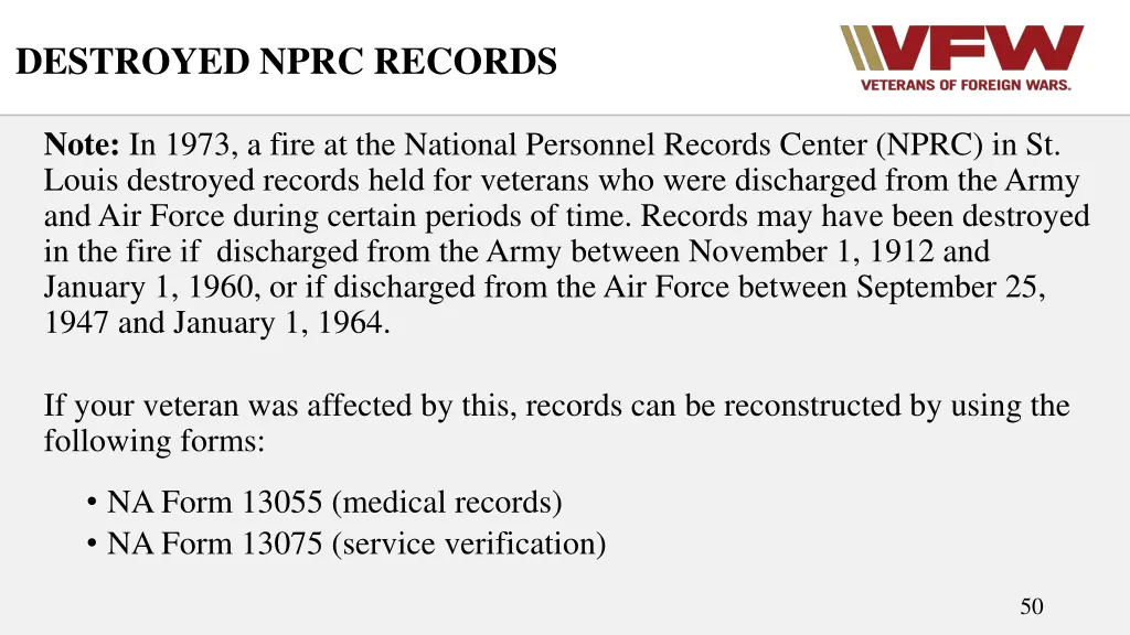 destroyed nprc records