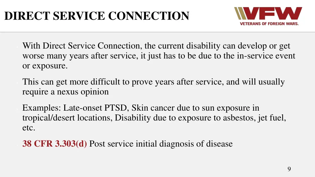direct service connection 1