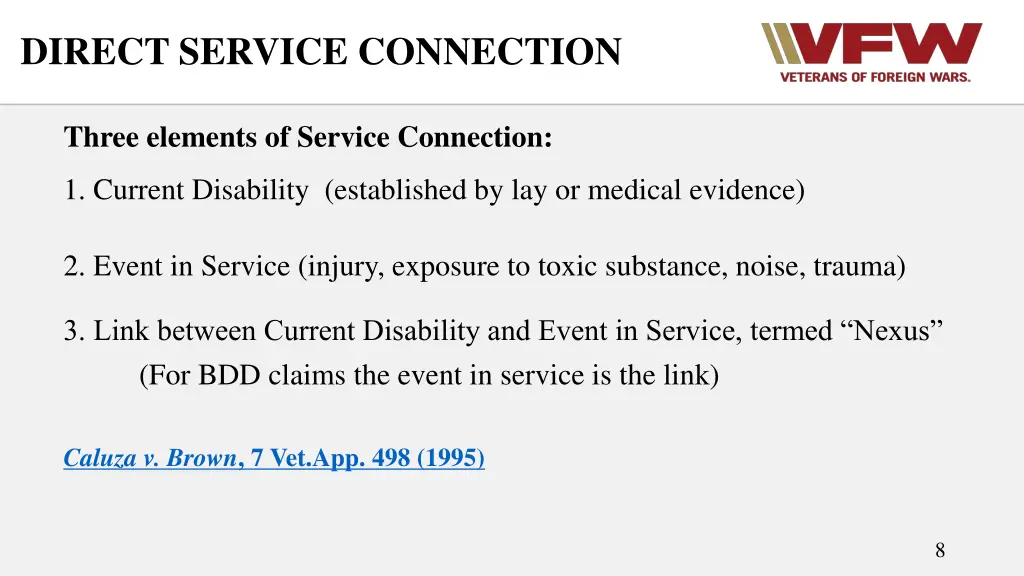 direct service connection