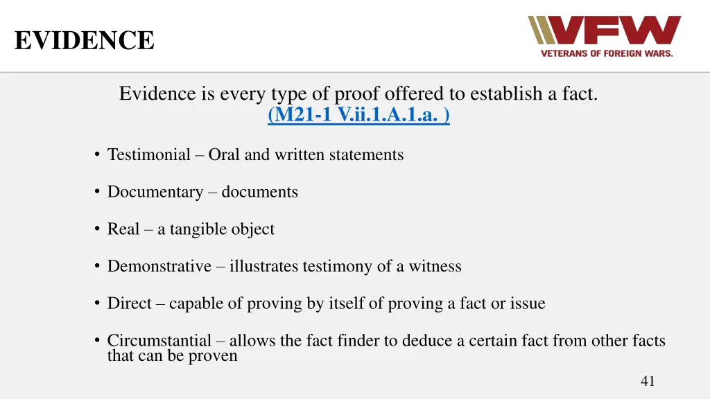 evidence