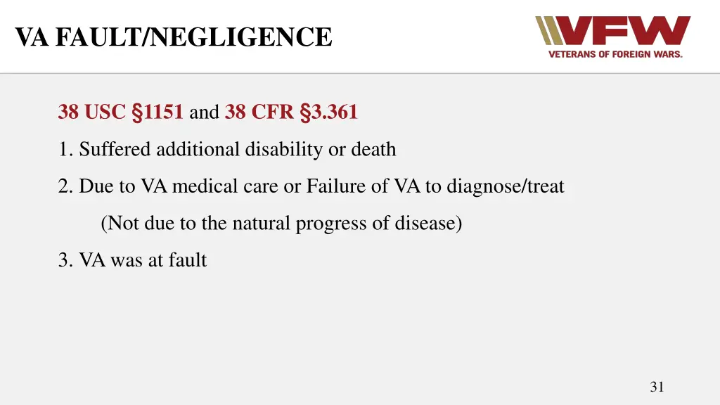 va fault negligence