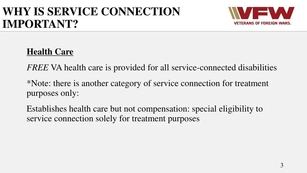 why is service connection important 1