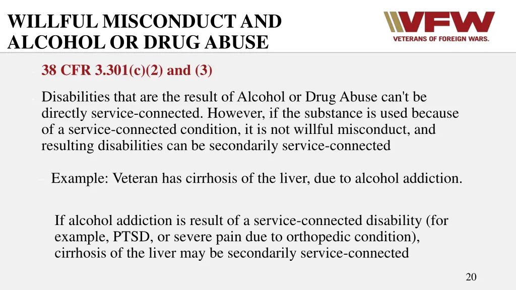 willful misconduct and alcohol or drug abuse