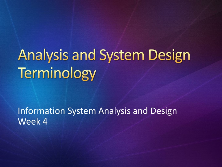 analysis and system design terminology