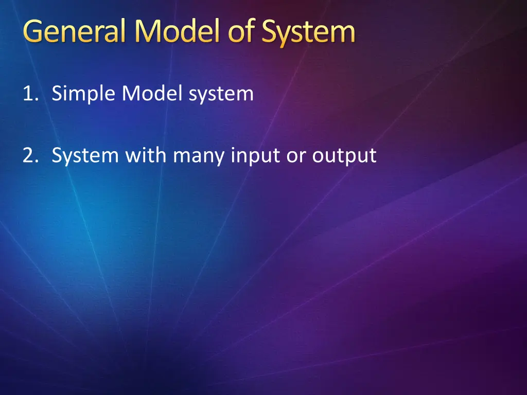 general model of system