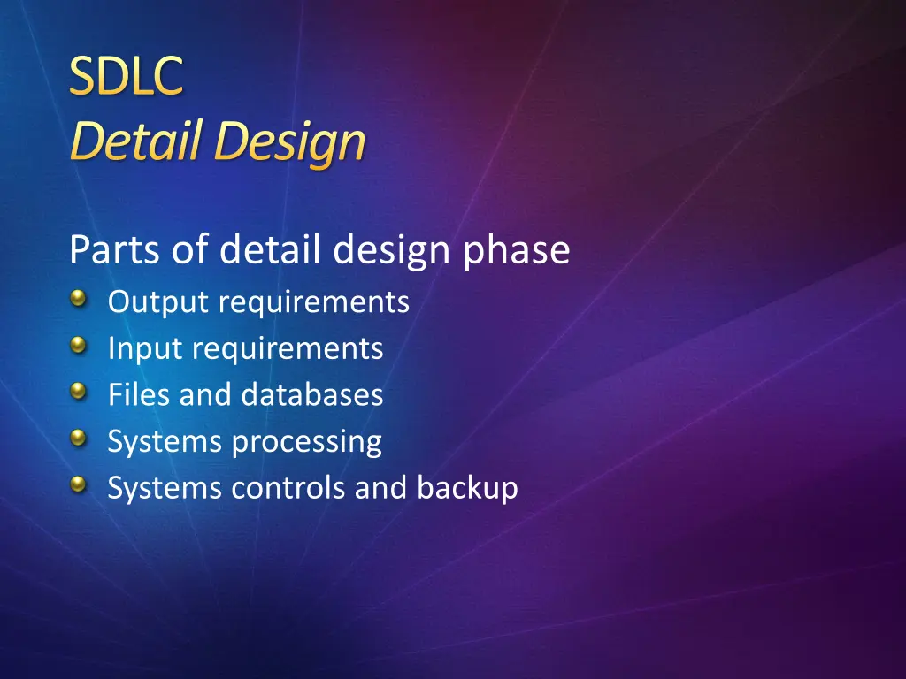 sdlc detail design