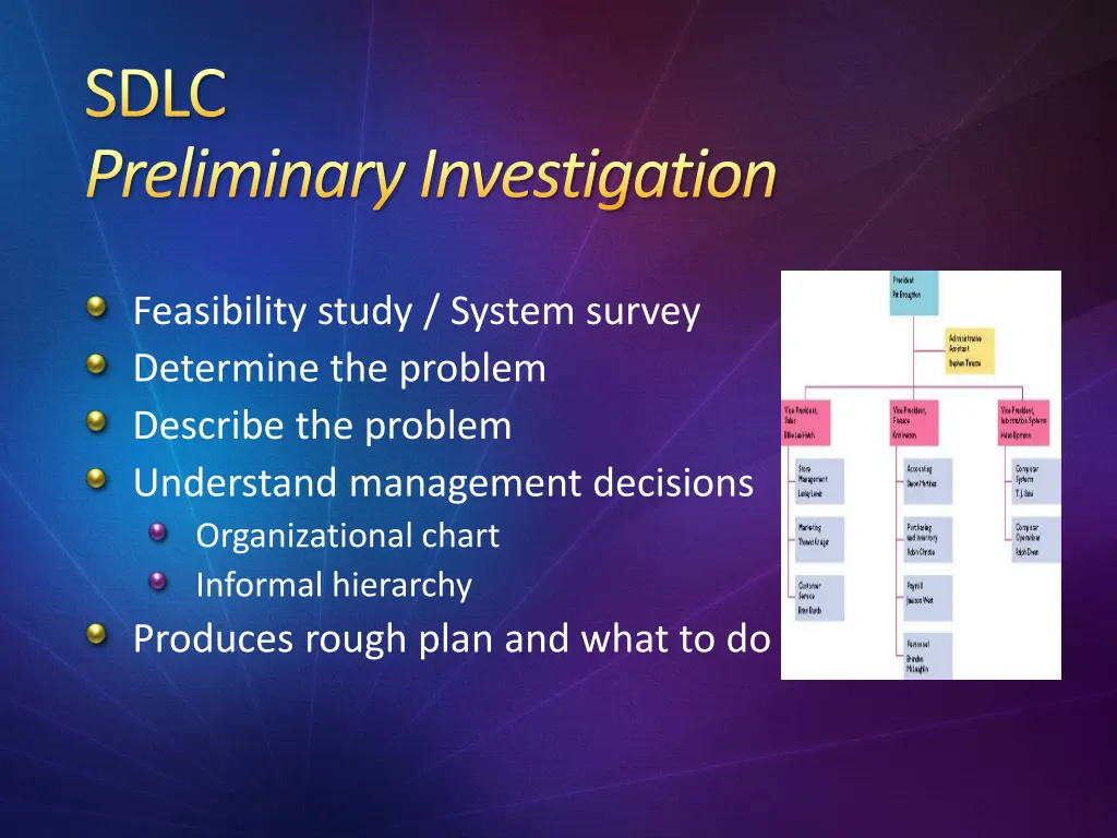 sdlc preliminary investigation