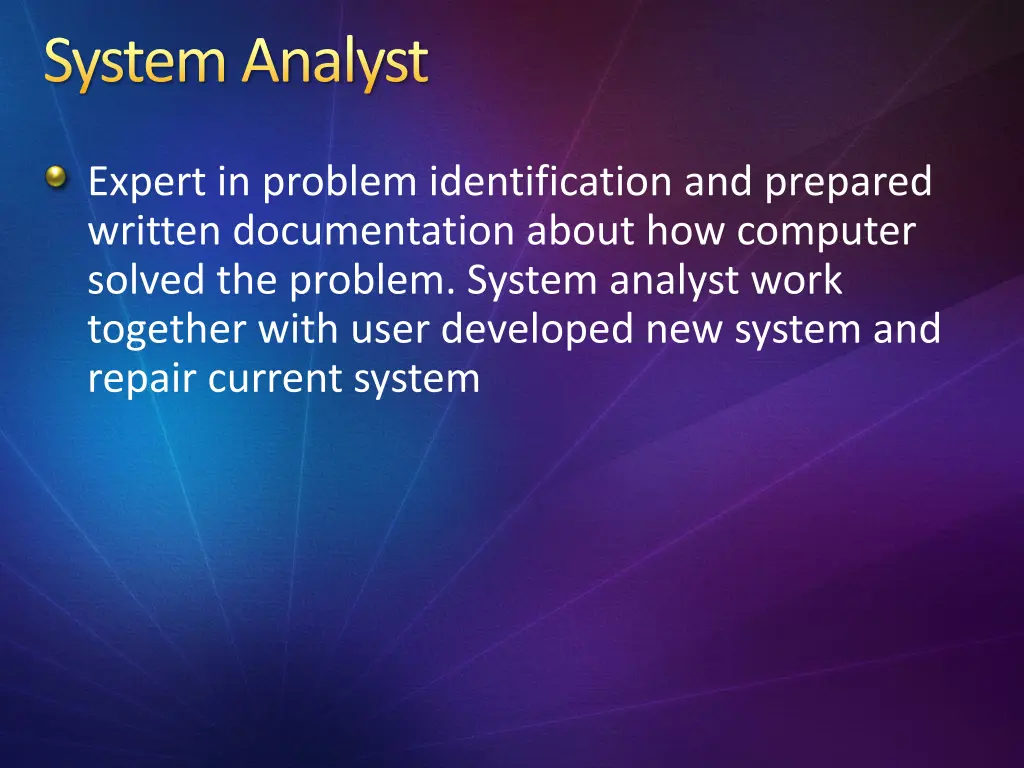 system analyst