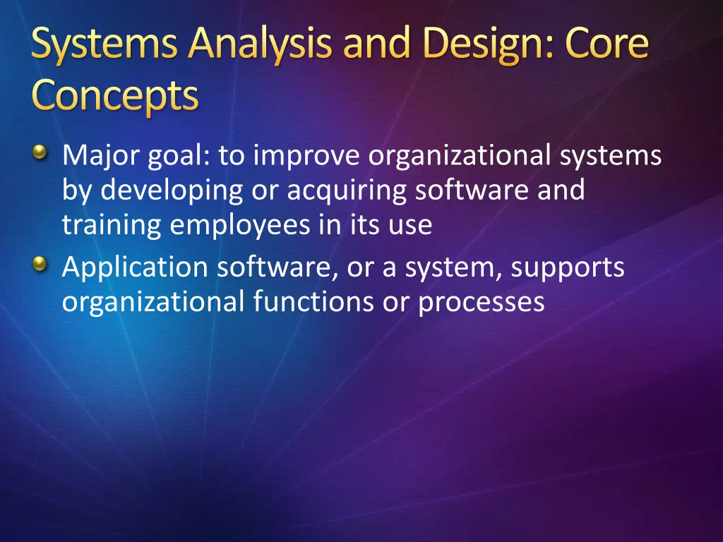 systems analysis and design core concepts