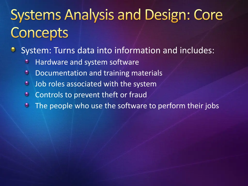 systems analysis and design core concepts system
