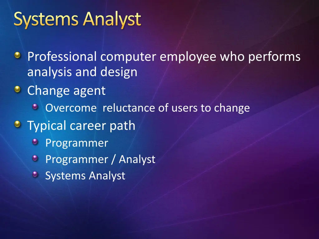 systems analyst