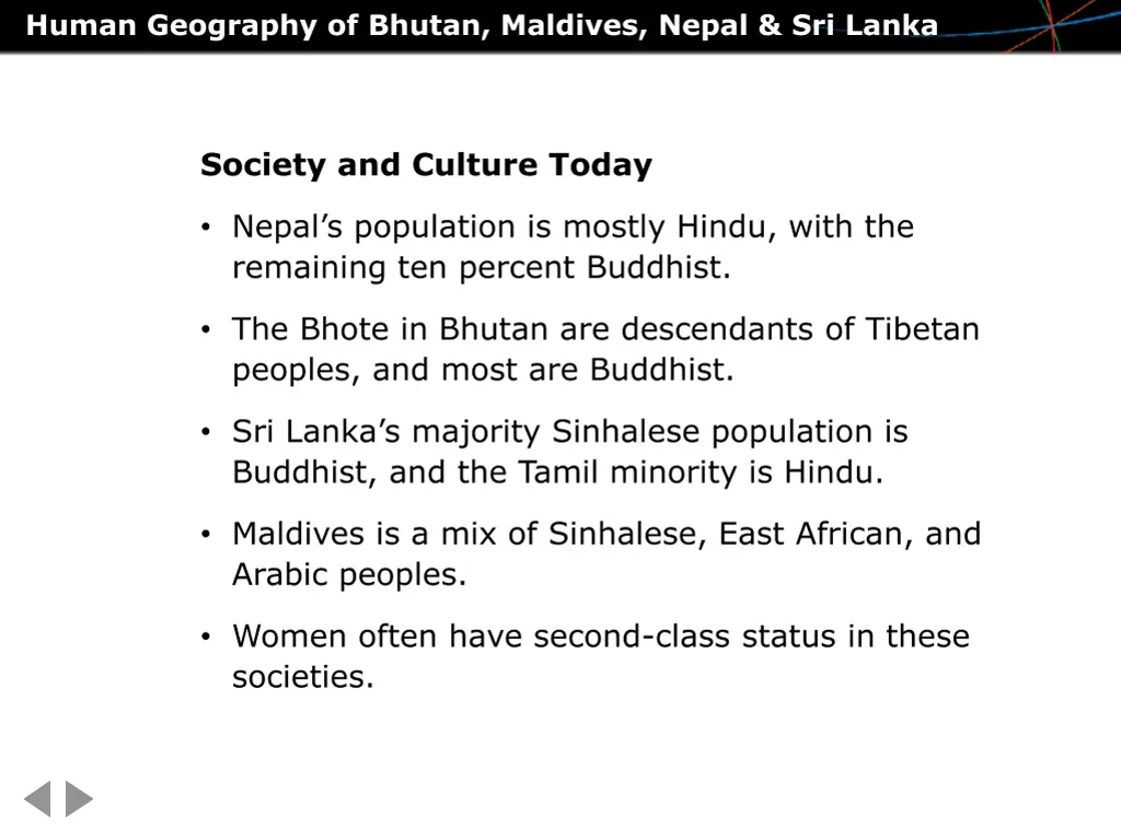 human geography of bhutan maldives nepal sri lanka 2