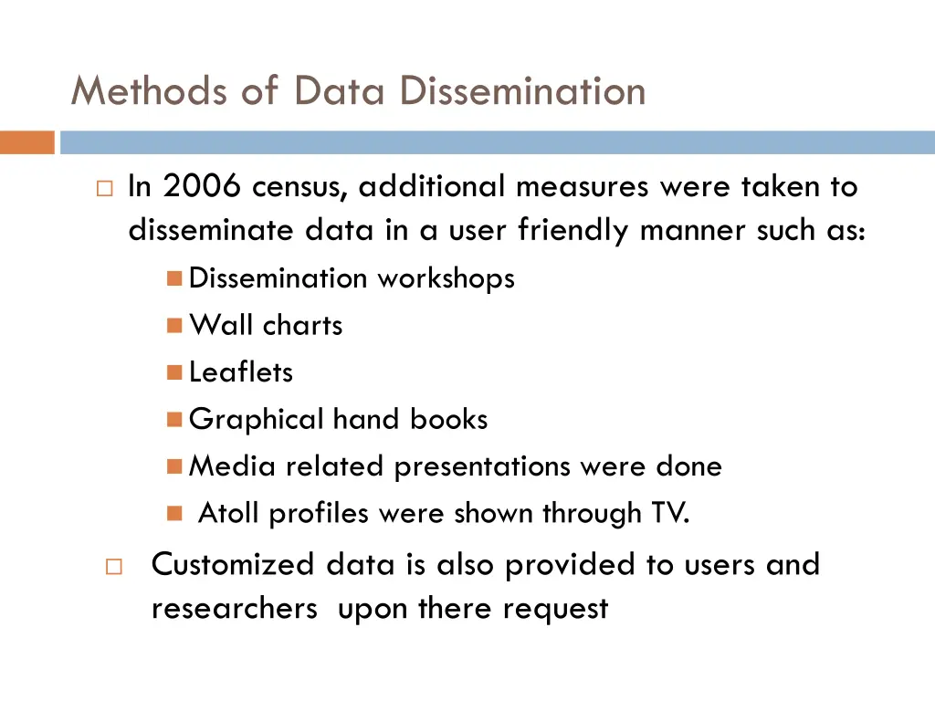 methods of data dissemination 1