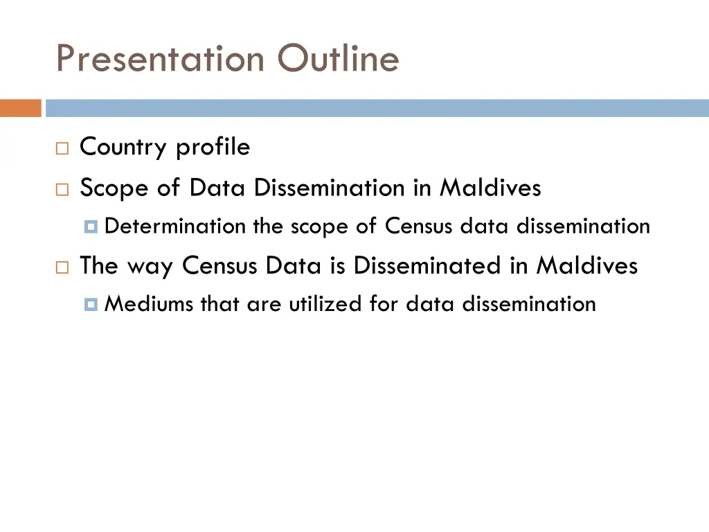 presentation outline