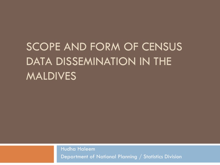 scope and form of census data dissemination