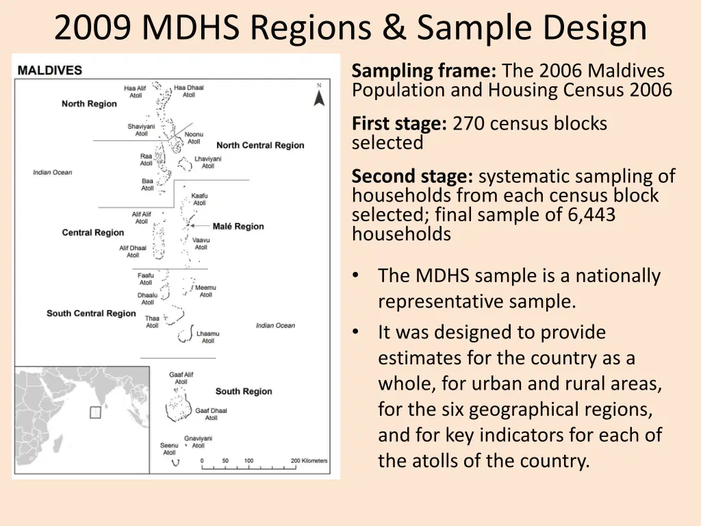 2009 mdhs regions sample design