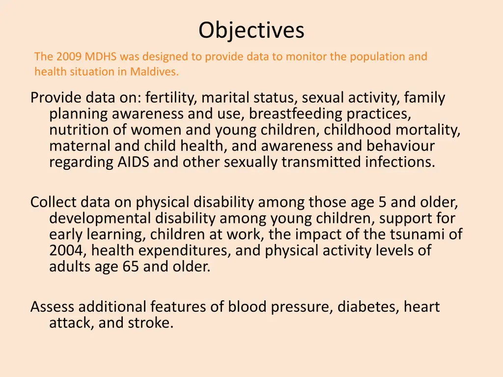 objectives