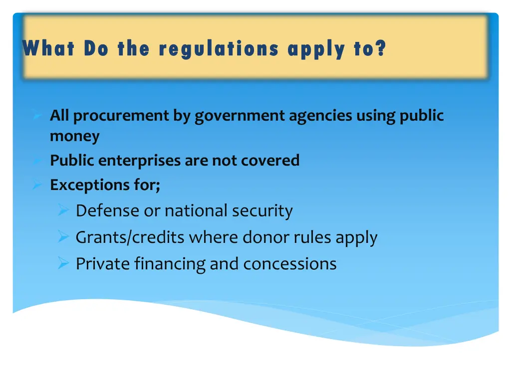 what do the regulations apply to what