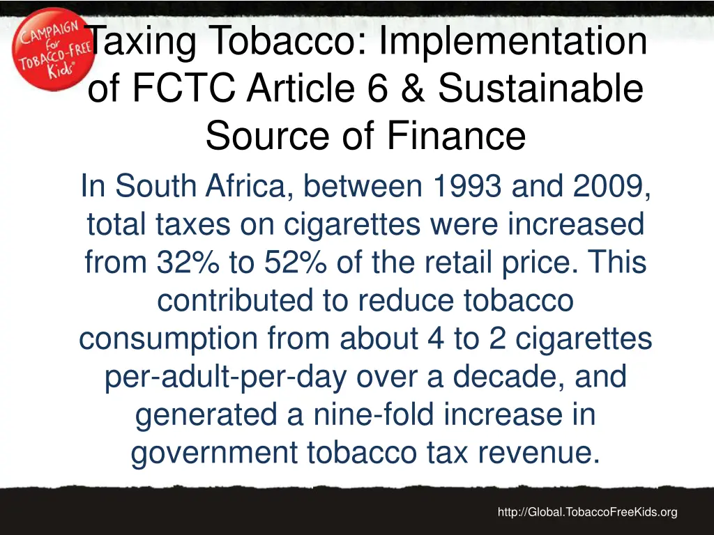 taxing tobacco implementation of fctc article